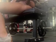 Horny fit gym babe makes you watch her public pussy dildo ride and squirt 7/16