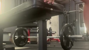 Horny fit gym babe makes you watch her public pussy dildo ride and squirt