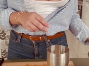 Brazilian big tits girlfriend making caipirinha cocktailt 10/16