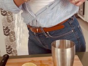 Brazilian big tits girlfriend making caipirinha cocktailt 14/16