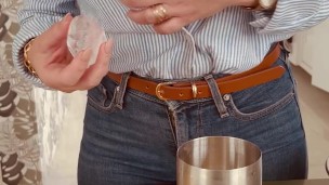 Brazilian big tits girlfriend making caipirinha cocktailt