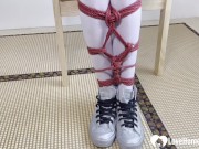 She loves sucking it while tied up 3/16