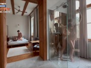 Our friends were fucking in the shower, we wanted to do it too. x MiraDavid 13/16