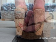 (500) Shoejob in Toe Thong Wedges on the Trampling Table with Dame Olga (4K, Preview) 5/16
