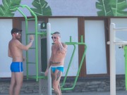 Bi threesome - man fucks his boyfriend and Russian slut until juicy creampie - 3.111 1/16