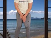 Massive cock cumshot in pants 5/16