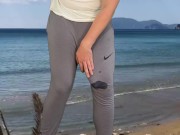 Massive cock cumshot in pants 7/16