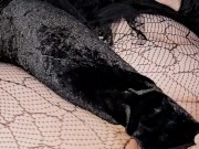 Thick Mommy Morticia Addams takes a dildo deep 3/16