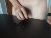 I wanked my dick hard but all coming out is squirt and piss 3/16