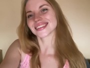 Pretty girl shows off her pink nightie.