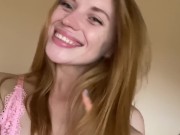 Pretty girl shows off her pink nightie. 6/16