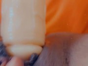 Extreme close up, wet pussy, big clit, sex machine dildo 16/16