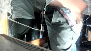 my cock in the trousers