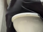 Big hairy dick inside the bathroom showing off and jerking off 3/16