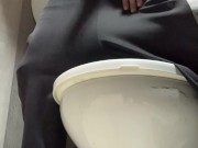 Big hairy dick inside the bathroom showing off and jerking off 7/16