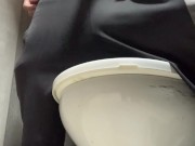 Big hairy dick inside the bathroom showing off and jerking off 9/16