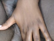 Massaging  my fat black  pussy... 4/16