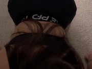 Thick Asian girlfriend takes off Nike pro shorts to fuck 4/16