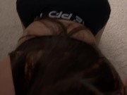 Thick Asian girlfriend takes off Nike pro shorts to fuck 5/16