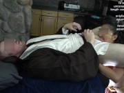 Princess Leia cums and squirts all over Lord Skywalker's cock and receives a huge facial from him 1/16