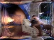 Ebony skin Melrose Foxxx enjoys a big black cock 14/16