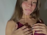 Horny 18yo College Teen Playing With Her Soft Small Boobs And Juicy Ass 14/16