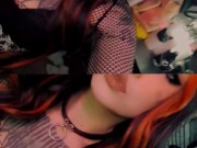 Goth babe BJ, squirting, teasing, cumming, SC montage 8/16