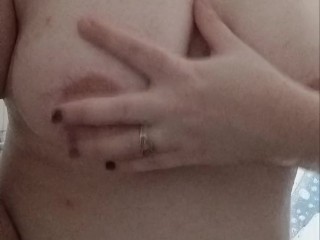 Natural tits with a little milk