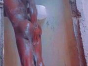 Sexy African Ebony Showers Outside While Neighbors Sing Next Door 2/16