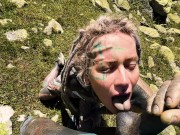 Hardcore Deep Throat Blowjob in the Swiss Alps – Outdoor POV with Explosive Cumshot Finish 1/16