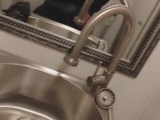 Bathroom stroking it at work 4/16