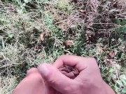 Naked hiking JO, cum and clean the pipe with warm pee 3/16