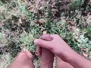 Naked hiking JO, cum and clean the pipe with warm pee 5/16