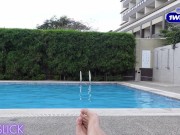 Tina Slick - Horny Birthday Blondie Picks Up A Hot Stranger From The Pool & Surprised Him 1/16