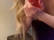 Blonde MILF - FUCKS her tight pussy - BIG DILDO - POV - Content Maker 13/16