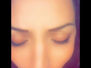 Horny British babe with big natural tits, oil, POV blow job and fat orgasm!! Moaning and wet pussy 10/16