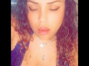 Big natural tits British babe, tit wank with huge dildo and then fucks herself hard! 9/16