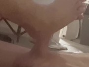 An oily foot job a day makes the bestie really horny. 6/16