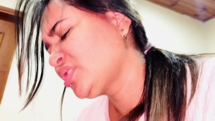 POV my roommate comes to fuck and rides like a cowgirl. latin vanessa