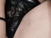 HAIRY PINK PUSSY masturbating with a WHITE DILDO 14/16