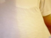 Brunette sucks a hot cock until a guy cums in her mouth. The sexy guy licks her pussy until she cums 1/16