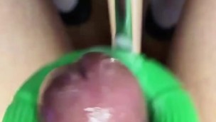 白袜女孩炮机自慰高潮失禁喷精液 伪娘 调教 射精 丝袜