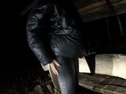 Anal fuck at night in an abandoned parking lot