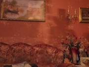 Jerking off in pose of pregnant