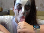 Хеллоуинский минет клоунша удовлетворяет папикин хуй на камеру - Screenshot 11 of 16 - HD