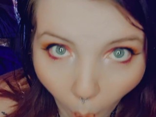 BBW sensual glass toy blowjob