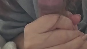 A relaxing blowjob at home. Ejaculation.