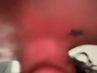 Big dildo on closet door