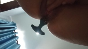 Standing masturbation on top of you. Perfect booty