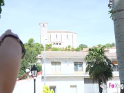 Exhibitionist Spanish babe Labona Cloxy shows herself at her own town 3/16